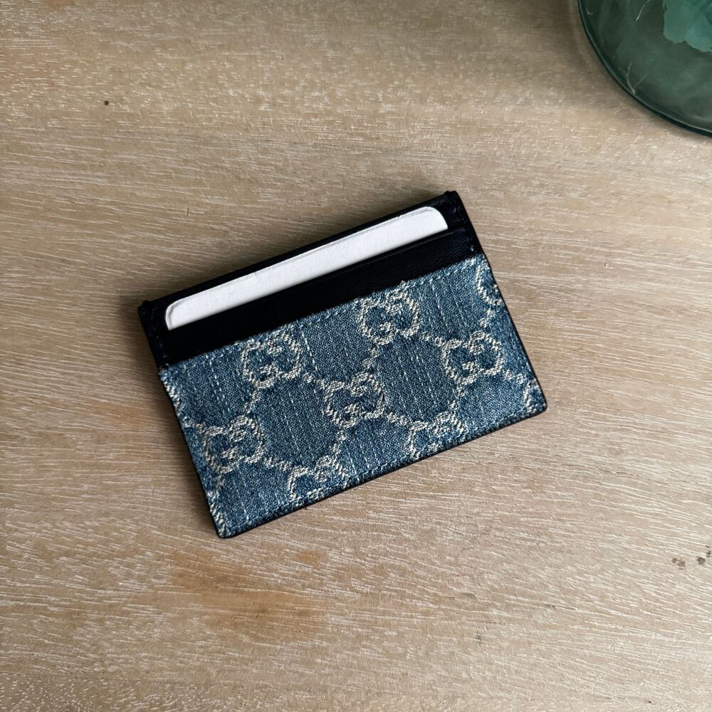 NEW GUCCI DENIM CARD HOLDER